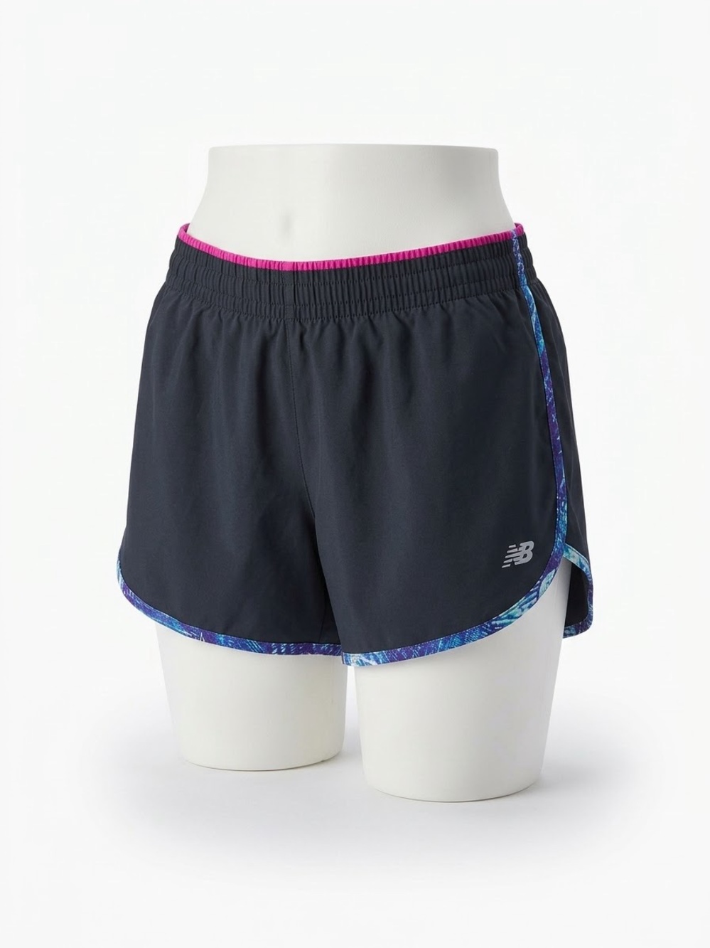 New Balance Women's Black Running Shorts with Pink Waist Trim